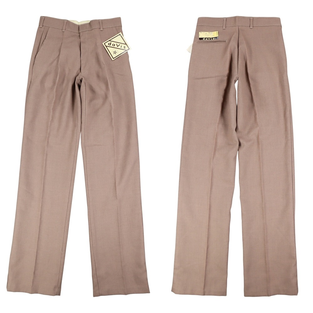 Davis W28 L31 Brown Taupe Flat Front Flare Dress Pants USA NWT